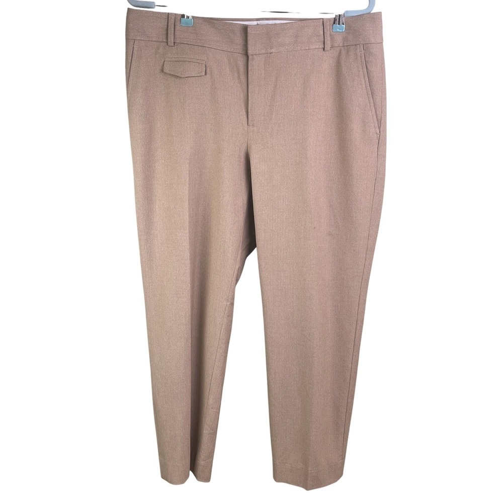 Banana Republic Woman's Tan Stretch Wool Blend Lined Sy Slim Ankle Pants Size 14